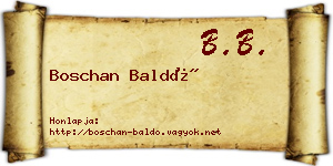 Boschan Baldó névjegykártya